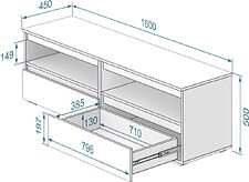 Тумба Кортекс-мебель Бари ТВ 160 2ш-2 (белый/белый/белый)