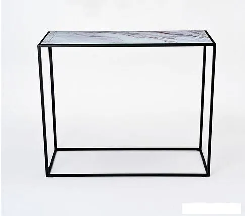 Консольный стол RasGar Грация Лайт (черный/белый мрамор)