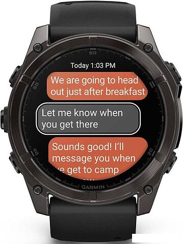 Умные часы Garmin Fenix 8 Sapphire 51мм (угольно-серый DLC, пепельно-черный силиконовый ремешок)