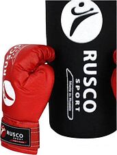 Детский набор для бокса Rusco Sport 6oz (черный/красный)