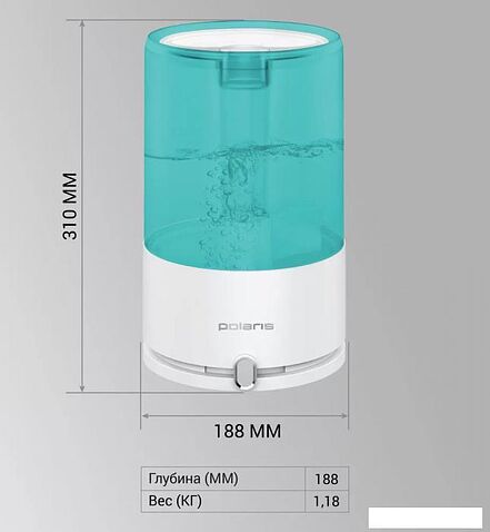 Увлажнитель воздуха Polaris PUH 7605 TF (бирюзовый)