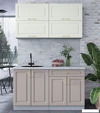 Готовая кухня Интерлиния Мила Шато 1.4Б (белый/луна/серый каспий)