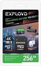 Карта памяти Exployd Vision microSDXC 256GB EX256GCSDXC10-U3-V30 (с адаптером) Карта памяти Exployd Vision microSDXC 256GB EX256GCSDXC10-U3-V30 (с адаптером)