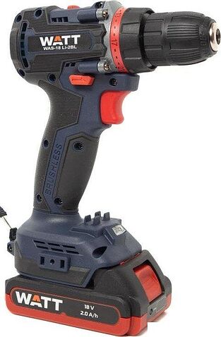 Дрель-шуруповерт WATT WAS-18 Li-2BL 1.018.050.00 (с 2-мя АКБ, кейс)