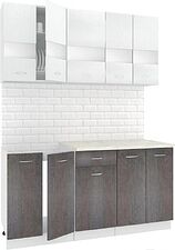 Кухня Кортекс-мебель Корнелия Экстра 1.6м (белый/береза/королевский опал) Кухня Кортекс-мебель Корнелия Экстра 1.6м (белый/береза/королевский опал)