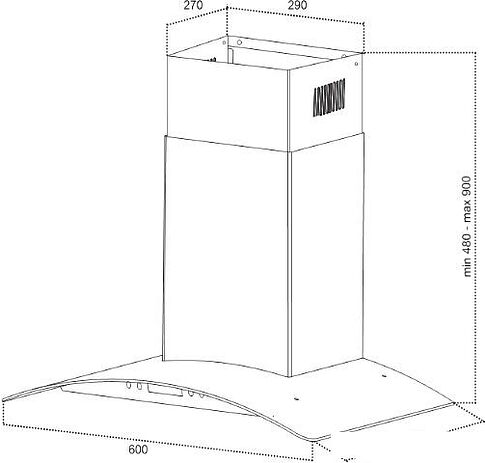 Кухонная вытяжка Germes Alt sensor 60 (черный)