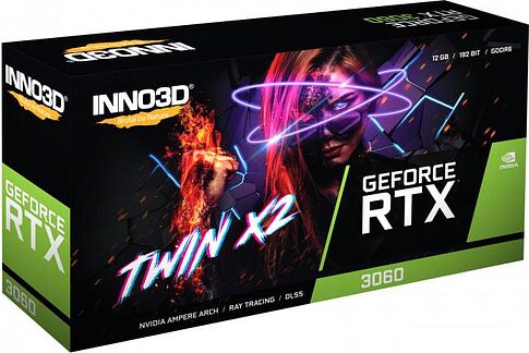 Видеокарта Inno3D GeForce RTX 3060 Twin X2 12GB GDDR6 N30602-12D6-119032AH