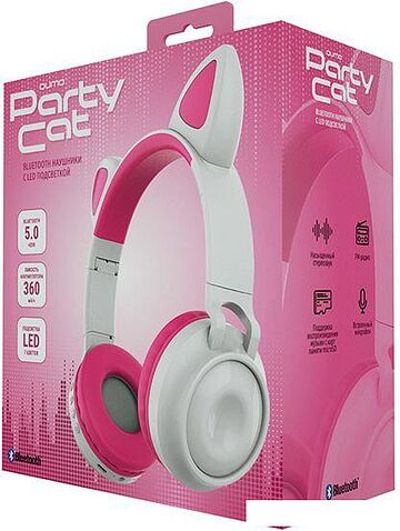 Наушники QUMO Party Cat (белый/розовый)