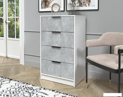 Комод Интерлиния Концепт КТ-К60 (бетон/белый платинум)