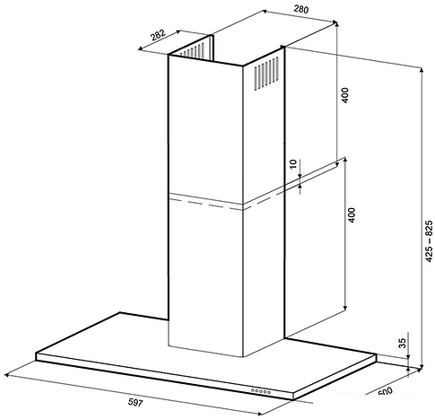 Кухонная вытяжка Krona Rina 600 inox PB