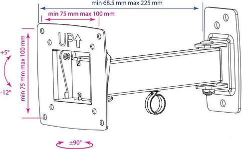 Кронштейн Kromax OPTIMA-103 (черный)