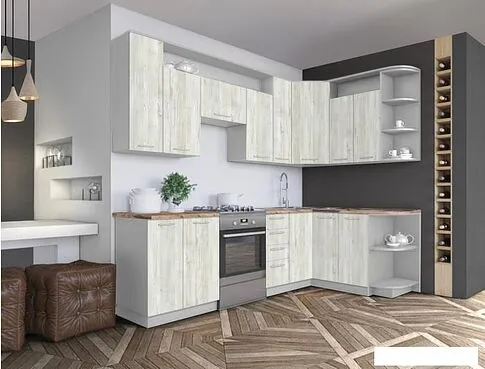 Готовая кухня Артём-Мебель Виола СН-114 без стекла ДСП 2.6x1.5 правая (сосна винтерберг)