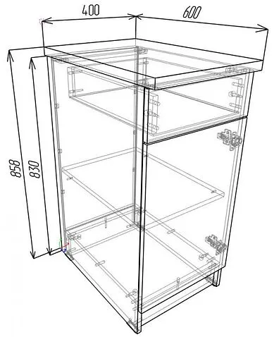 Шкаф напольный ЭлиГард Urban ШСК (с) 40 1Я (белый/дуб ланселот)