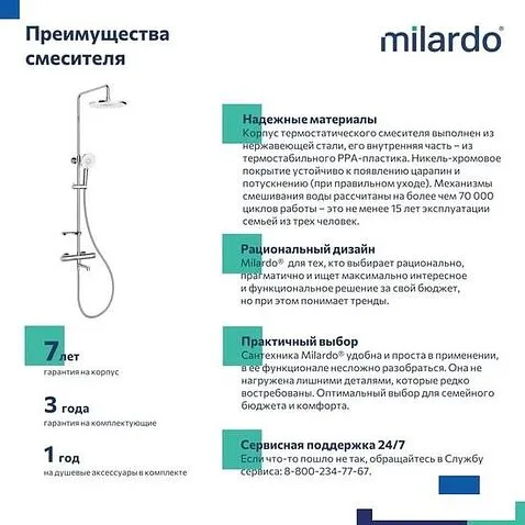 Душевая система  Milardo Ideal Spa ILSSBTHM06