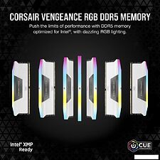 Оперативная память Corsair Vengeance RGB 2x16ГБ DDR5 6400 МГц CMH32GX5M2B6400C32W Оперативная память Corsair Vengeance RGB 2x16ГБ DDR5 6400 МГц CMH32GX5M2B6400C32W