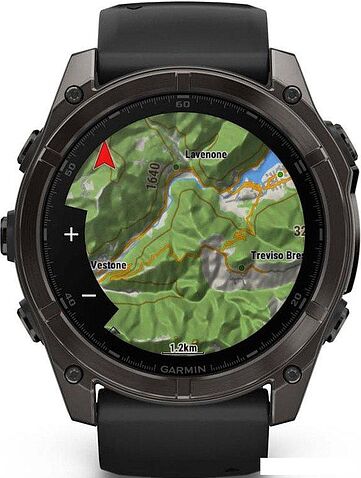 Умные часы Garmin Fenix 8 Sapphire 51мм (угольно-серый DLC, пепельно-черный силиконовый ремешок)