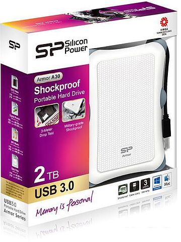 Внешний жесткий диск Silicon-Power Armor A30 2TB White (SP020TBPHDA30S3W)