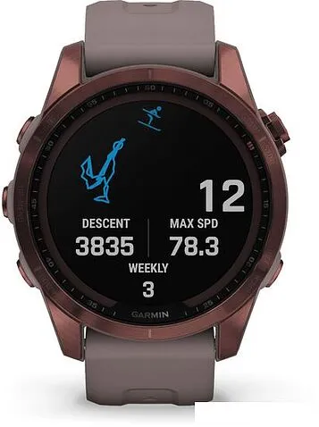 Умные часы Garmin Fenix 7S Sapphire Solar 42 мм (темно-бронзовый титан/сланцевый)