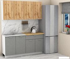 Готовая кухня ЭлиГард Lion 2 1.6 (дуб натуральный/дымчатый алмаз/дуб бунратти) Готовая кухня ЭлиГард Lion 2 1.6 (дуб натуральный/дымчатый алмаз/дуб бунратти)