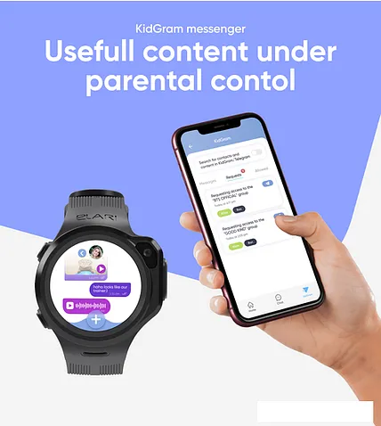 Детские умные часы Elari KidPhone MB (черный)