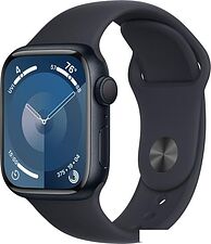 Умные часы Apple Watch Series 9 41 мм (алюминиевый корпус, полуночный/полуночный, спортивный силиконовый ремешок, размер 7) Умные часы Apple Watch Series 9 41 мм (алюминиевый корпус, полуночный/полуночный, спортивный силиконовый ремешок, размер 7)