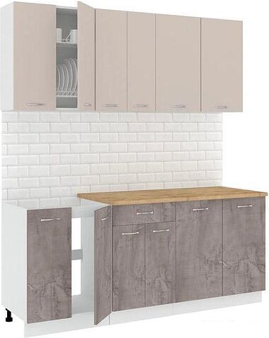 Готовая кухня Кортекс-мебель Корнелия Лира-лайт 1.9м (капучино/оникс/дуб бунратти)