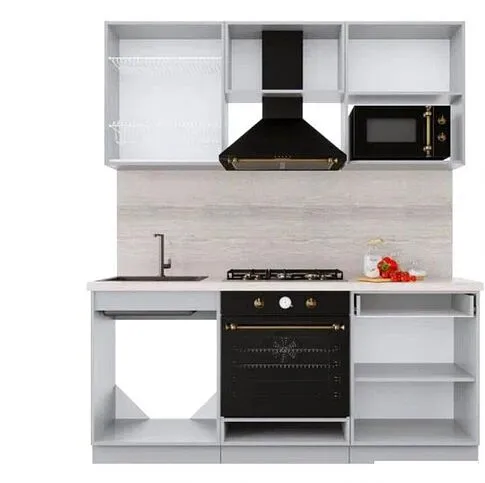 Готовая кухня Интерлиния Мила Крафт 1.8 (дуб снежный)