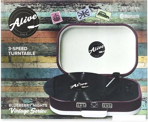 Виниловый проигрыватель Alive Audio Vintage (фиолетовый)