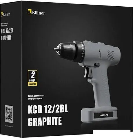 Дрель-шуруповерт Kolner KCD 12/2BL Graphite (с 1-им АКБ, оснастка, кейс)