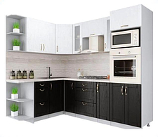 Готовая кухня Интерлиния Мила Крафт 1.68x2.4 левая (дуб английский/дуб полярный)