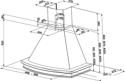 Кухонная вытяжка Faber Trendy 90 (венецианская штукатурка) [110.0157.153]