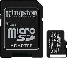 Карта памяти Kingston Canvas Select Plus microSDXC 512GB (с адаптером) Карта памяти Kingston Canvas Select Plus microSDXC 512GB (с адаптером)