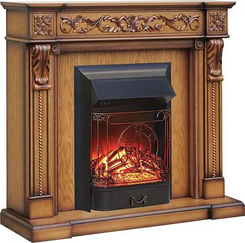 Каминокомплект Smolcom Neapol STD-ASP Majestic FX Black RB-STD3BLFX (дуб антик)