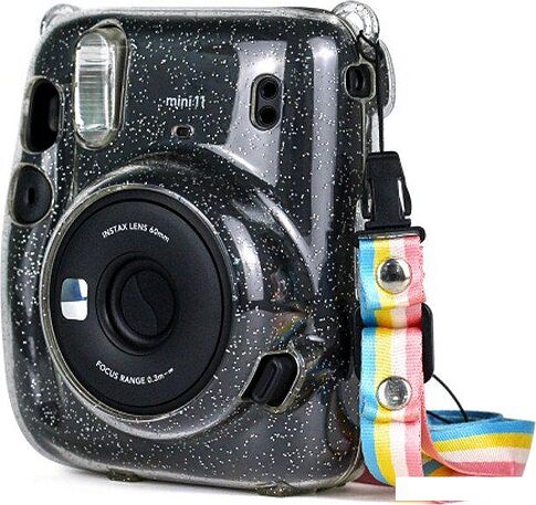 Чехол Sundays для Fujifilm Instax Mini 11 с ремешком (прозрачный)