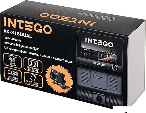 Автомобильный видеорегистратор Intego VX-315DUAL