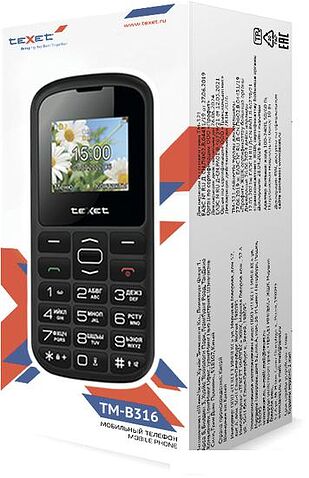 Кнопочный телефон TeXet TM-B316 (черный)