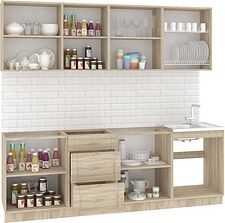 Готовая кухня Кортекс-мебель Корнелия Ретро 2.3м без столешницы (дуб сонома) Готовая кухня Кортекс-мебель Корнелия Ретро 2.3м без столешницы (дуб сонома)