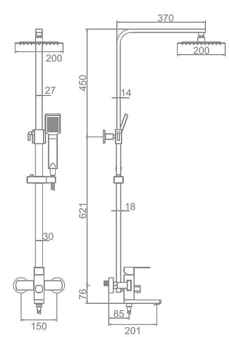 Душевая система Ledeme L72433B