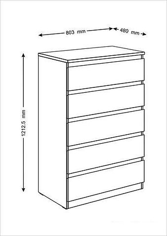 Комод Mio Tesoro Мальта 5 ящиков 80x121 2.05.02.090.3 (дуб сонома)