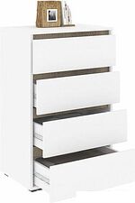 Комод Кортекс-мебель Бари 60 4ш (белый/белый/дуб сонома)