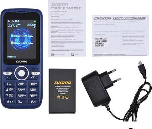 Кнопочный телефон Digma Linx B240 (синий)