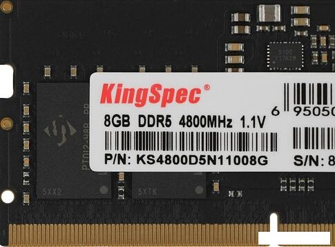 Оперативная память KingSpec 8ГБ DDR5 SODIMM 4800 МГц KS4800D5N11008G