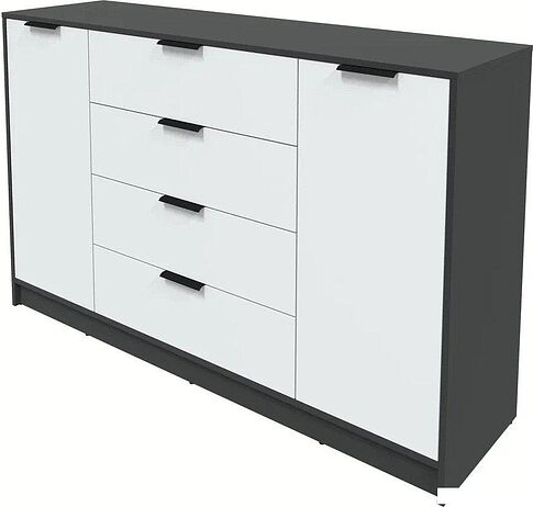 Тумба Интерлиния Концепт КТ-Т160 (белый платинум/антрацит)