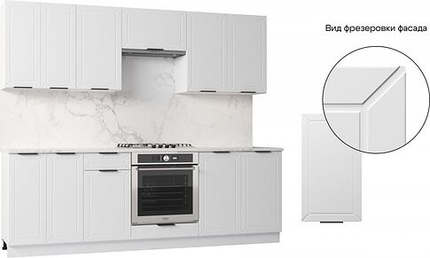 Готовая кухня Mio Tesoro Корнелия Ода-плюс 2.4 (белый/мрамор итальянский)