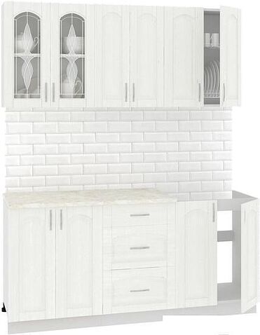 Готовая кухня Кортекс-мебель Корнелия Ретро 1.7м (ясень белый/мадрид)