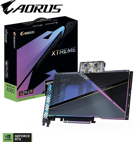 Видеокарта Gigabyte Aorus GeForce RTX 4080 16GB Xtreme Waterforce WB GV-N4080AORUSX WB-16GD