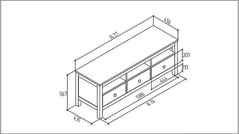 Тумба Лузалес ТВ Кымор 148 (белый)