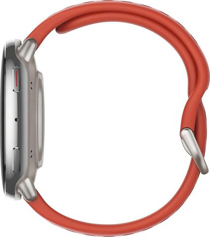 Умные часы Amazfit Active 2 (серебристый, с оранжевым силиконовым ремешком)