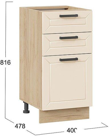 Шкаф напольный Трия Лорас 1Н4Я3 (дуб крафт золотой/холст брюле)