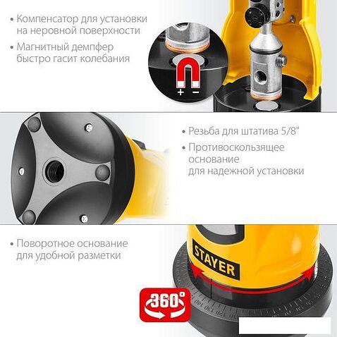 Лазерный нивелир Stayer Professional Lasermax SLL-1 34960-1 (со штативом, сумка)